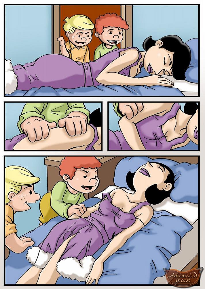 AnimatedIncest Dennis made his mom to go sleeping Porn Comics