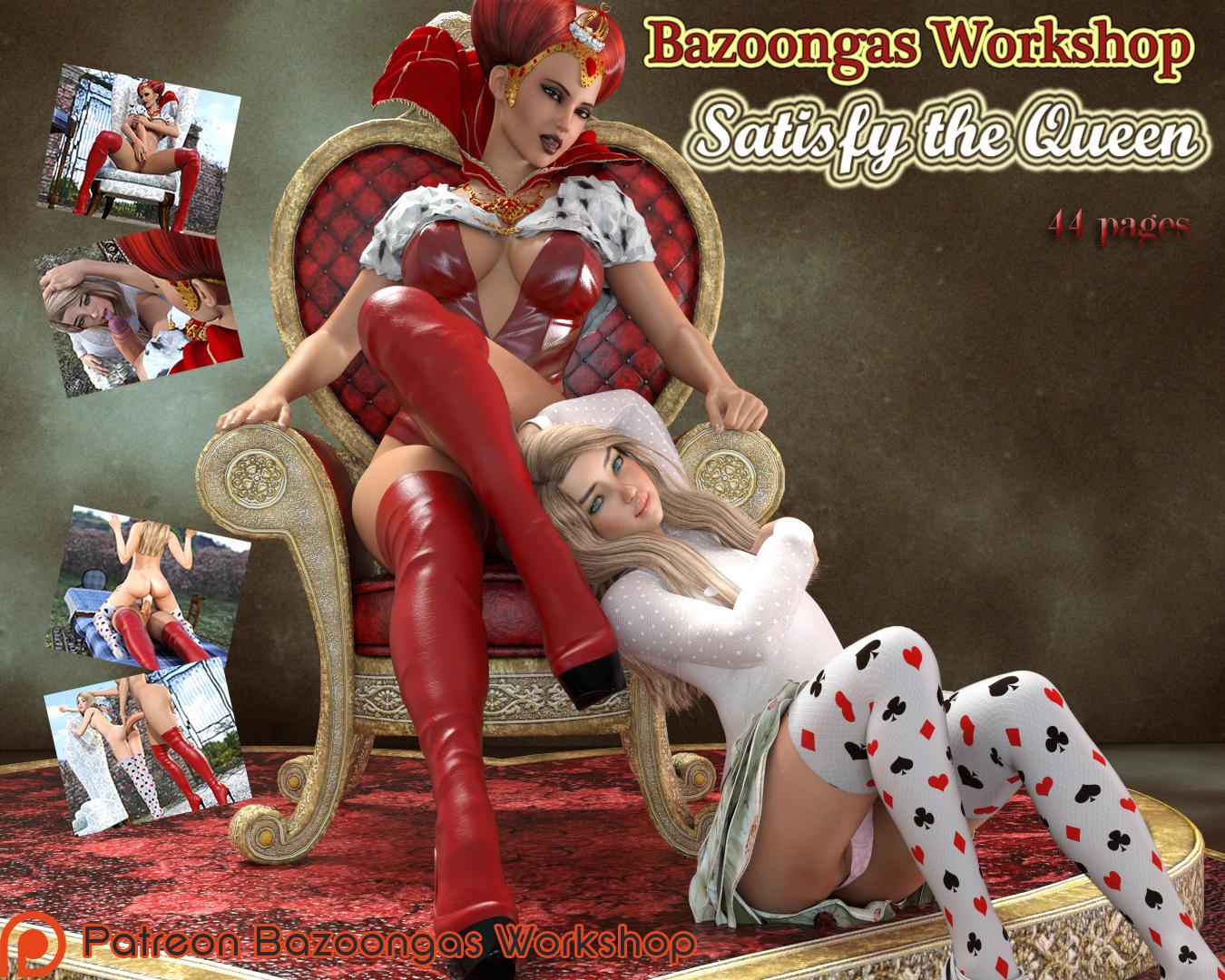Bazoongas Workshop – Satisfy The Queen Complete 3D Porn Comic