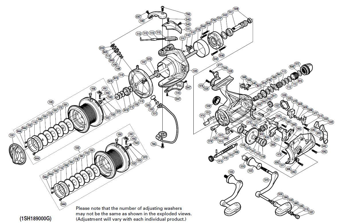 Кинематические схемы катушек shimano