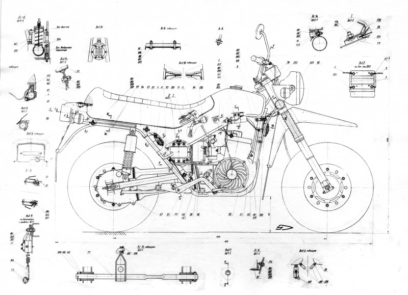 Мотоцикл зинина чертежи