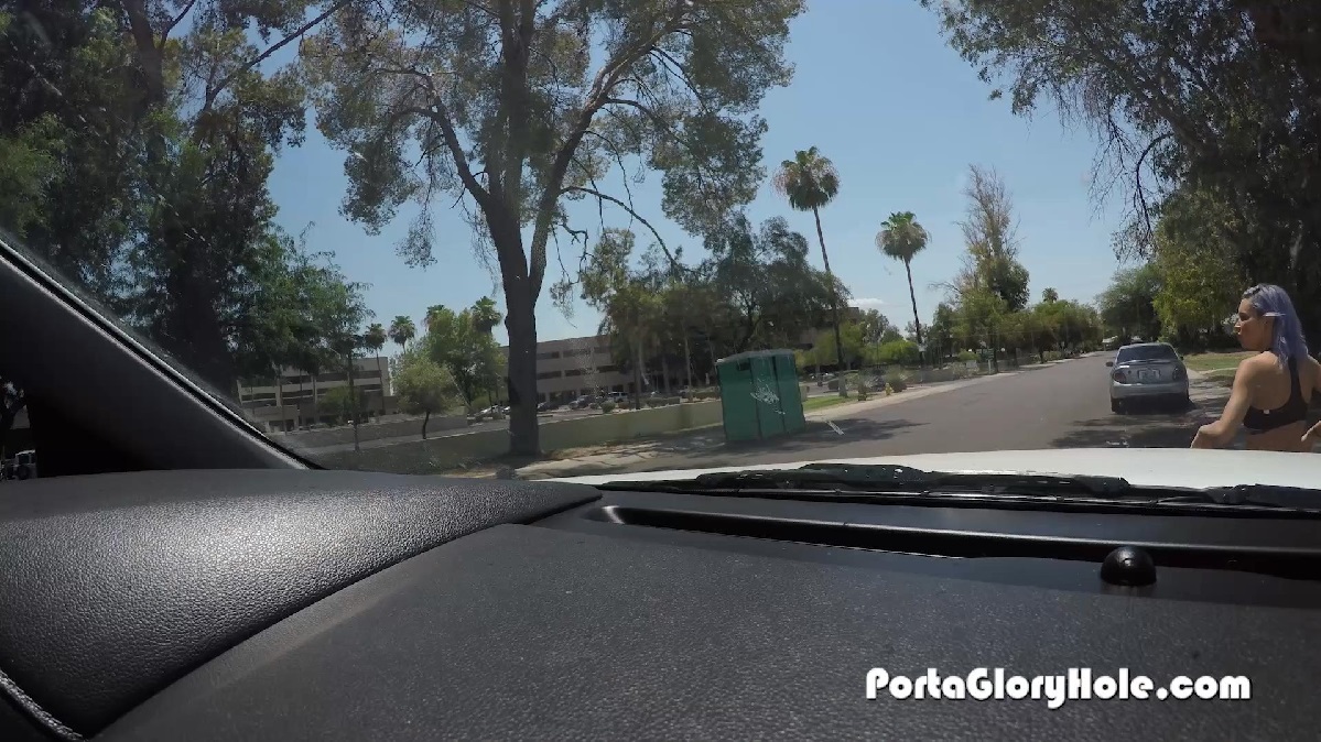 Kacey Jordan in the Porta Gloryhole for the First Time